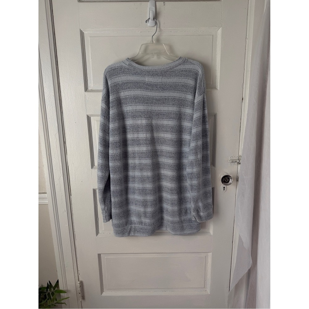 Vineyard Crew Textured Striped Crewneck Sweater Light Blue Gray Cotton Blend XL - Picture 7 of 11